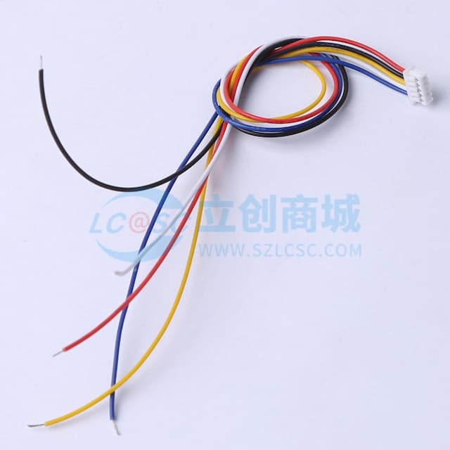 hanxia(韩下)1.25mm间距 5PIN 配单头公座 线长200mm 28AWG实物图