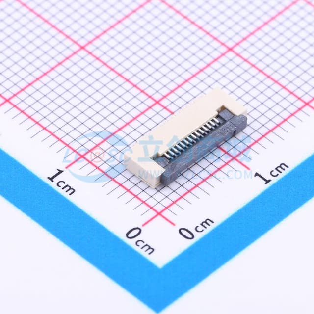 间距:0.5mm P数:14P 翻盖式 下接实物图