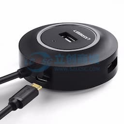 UGREEN(绿联)USB-A+C转4口USB2.0分线器 带Micro USB供电接口 带线1米黑色 40852缩略图