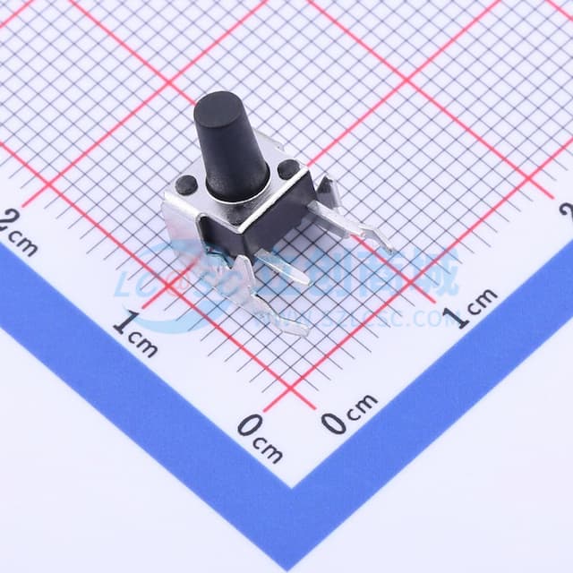 6*6*9.5mm 卧插 轻触开关 【插件】实物图