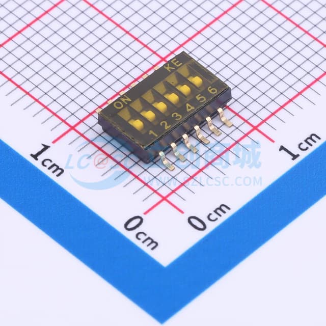1.27mm 6位贴片拨码开关(S脚)实物图
