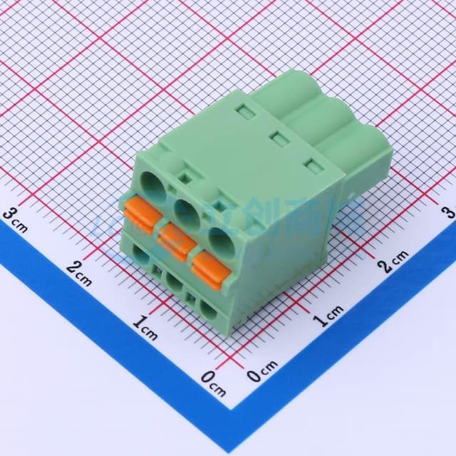 卡扣固定 1x3P 5.08mm 排数:1 每排P数:3实物图