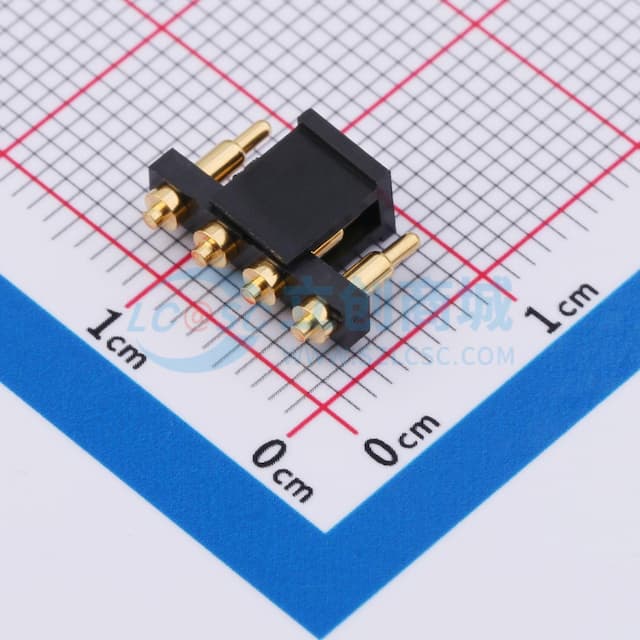 4pin插件弹簧顶针连接器实物图