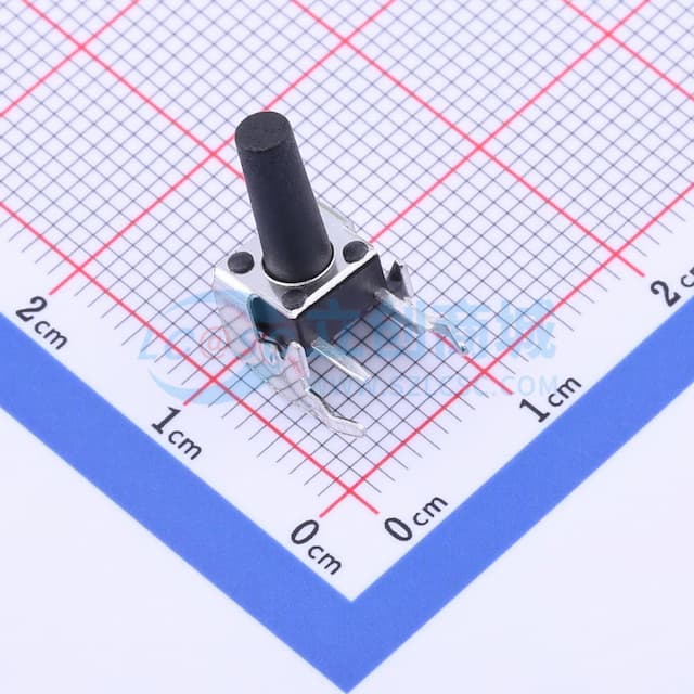 6*6*13mm 卧插 轻触开关 【插件】实物图