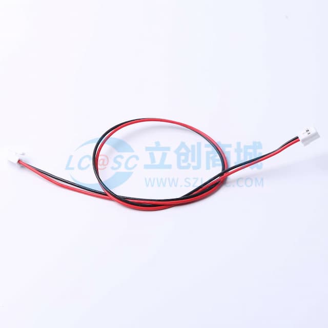 DEALON(德艺隆)HY2.0mm带扣 瑞子线UL1007#26 红/黑 双头反向 L=300mm 2PLYR200-100726-300-2P实物图