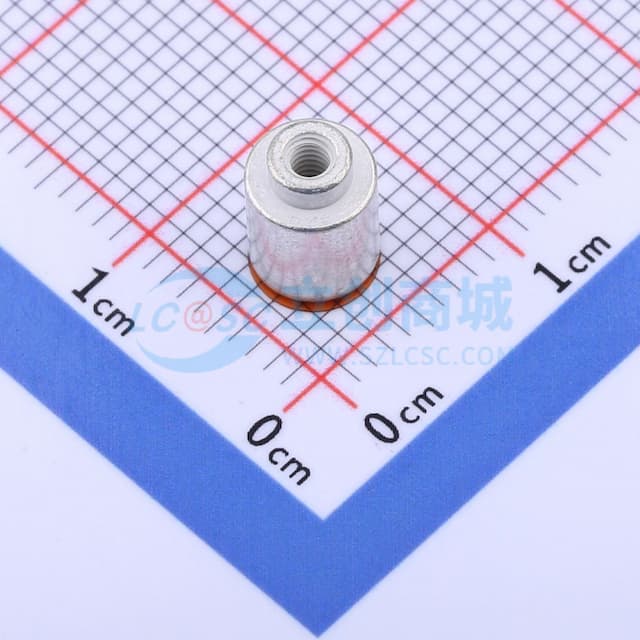 雄和远景，电路板表贴圆螺母柱，M2Xφ5.56X6+1.53，铁镀锡，编带装实物图