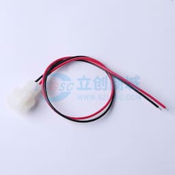 6.35mm (AMP 2.1空接)母HSG,单排,V2料,2P端子线，长度300，单端镀锡缩略图