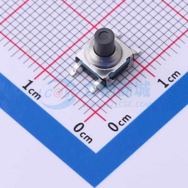 立贴防水轻触开关 黑钮蓝垫 250gf实物图