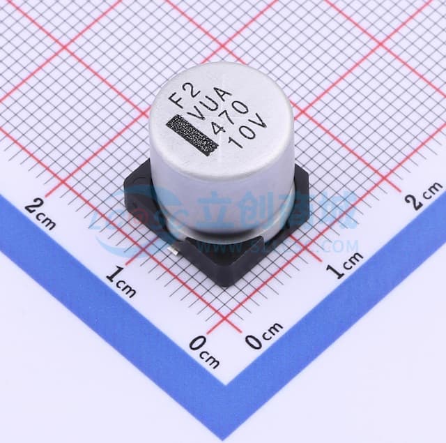 470uF ±20% 10V 车载电容实物图