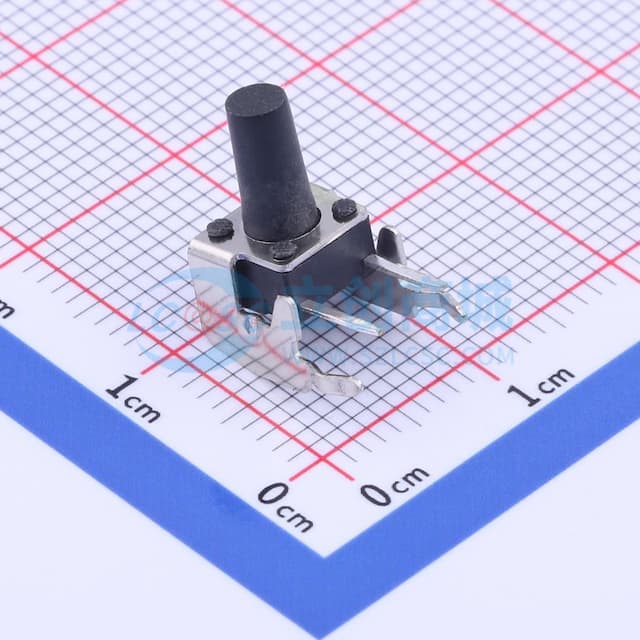 6*6*7mm 卧插 轻触开关 【插件】实物图
