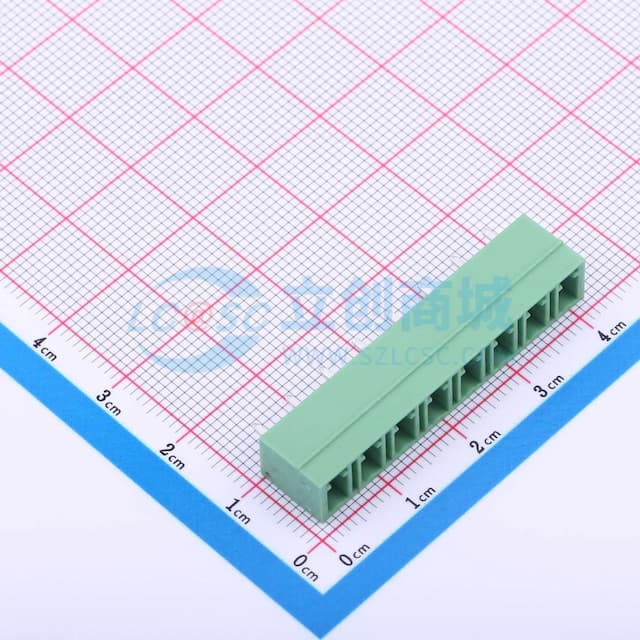 1x8P 5.08mm 排数:1 每排P数:8 【插件】实物图