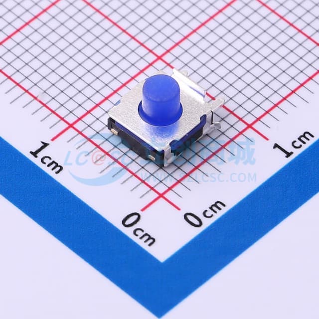 侧插防水轻触开关 硅胶蓝钮 180gf实物图