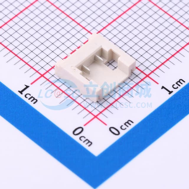 1x2P 间距:2.5mm 卧贴实物图