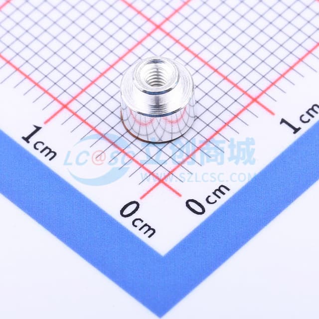 雄和远景，电路板表贴圆螺母柱，M2Xφ5.56X3.5+1.53，铜镀锡，编带装实物图