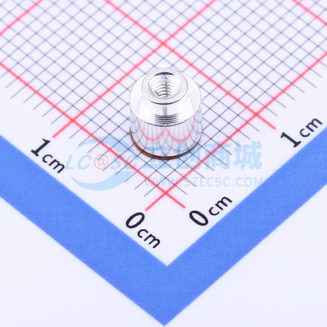 雄和远景，电路板表贴圆螺母柱，M2Xφ5.56X4+1.53，铜镀锡，编带装实物图