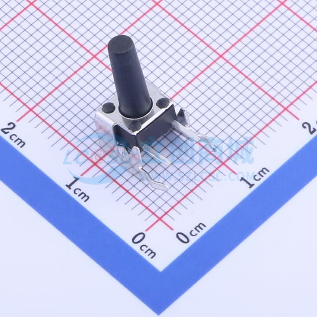 6*6*13.5mm 卧插 轻触开关 【插件】实物图