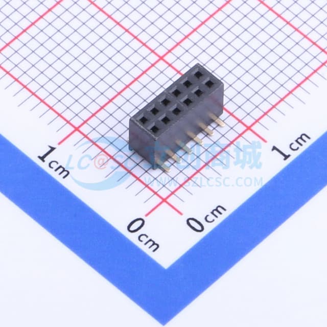 间距:1.27mm 2x6P 立贴实物图
