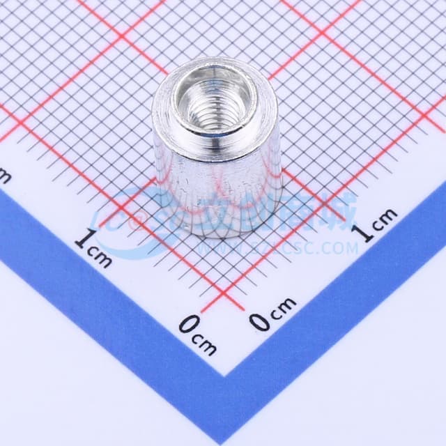 雄和远景，电路板表贴圆螺母柱，M4Xφ8.74X10+1.53，铜镀锡，编带装实物图