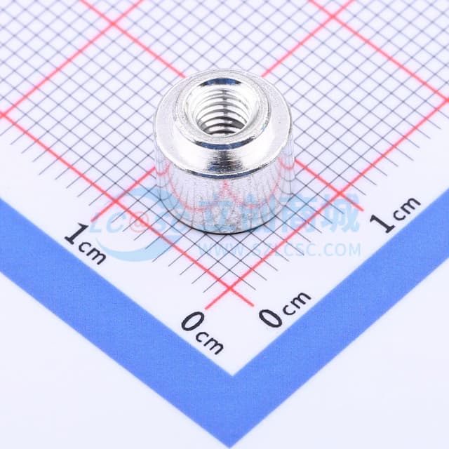 雄和远景，电路板表贴圆螺母柱，M4Xφ8.74X6+1.53，铜镀锡，编带装实物图