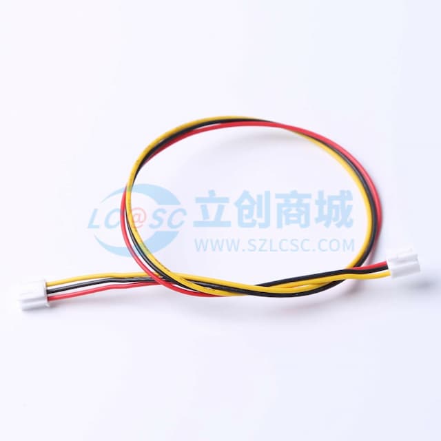 DEALON(德艺隆)HY2.0mm带扣 端子线UL1007#26 红/黑/黄 双头反向 L=300mm 3PLYR200-100726-300-3P实物图