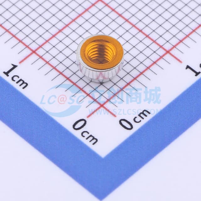 雄和远景，电路板表贴圆螺母柱，M3Xφ5X1.5+1.53，铜镀锡，编带装实物图