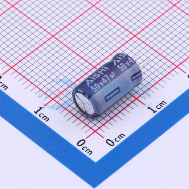 【插件】 47uF ±20% 50V CLEAR 紫色PET实物图