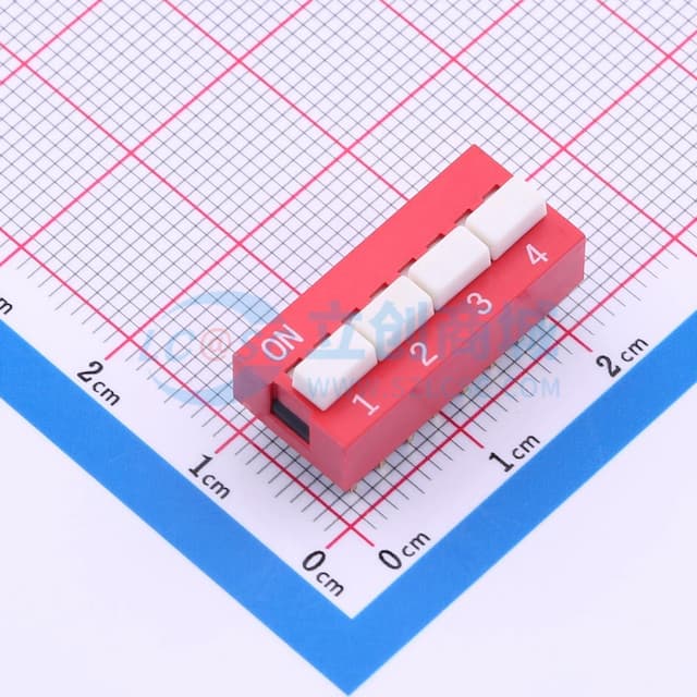 间距2.54mm 4位拨码开关实物图