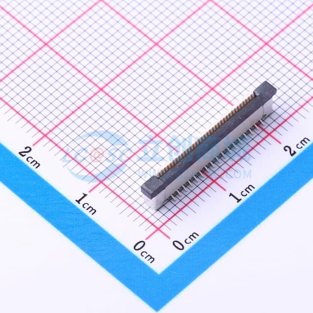 间距:0.5mm P数:34P 抽屉式 单侧触点/垂直实物图
