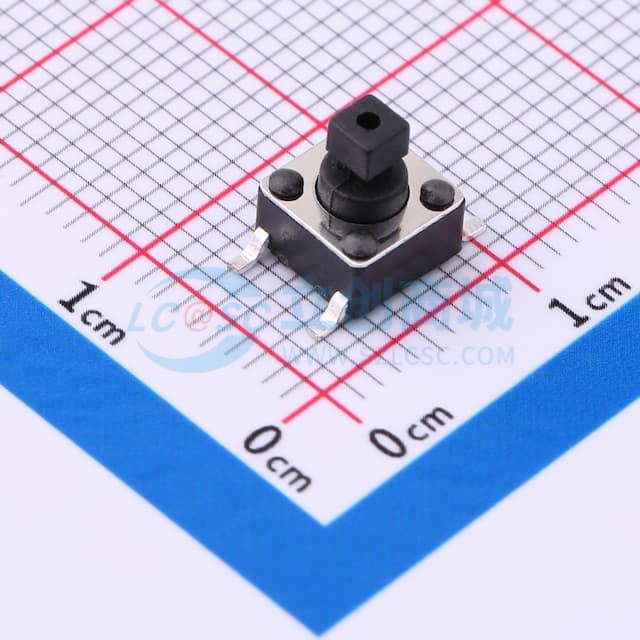 6*6*7.3/160GJAT/方头铜盖不锈钢/贴片L脚/脚长9.0开关实物图