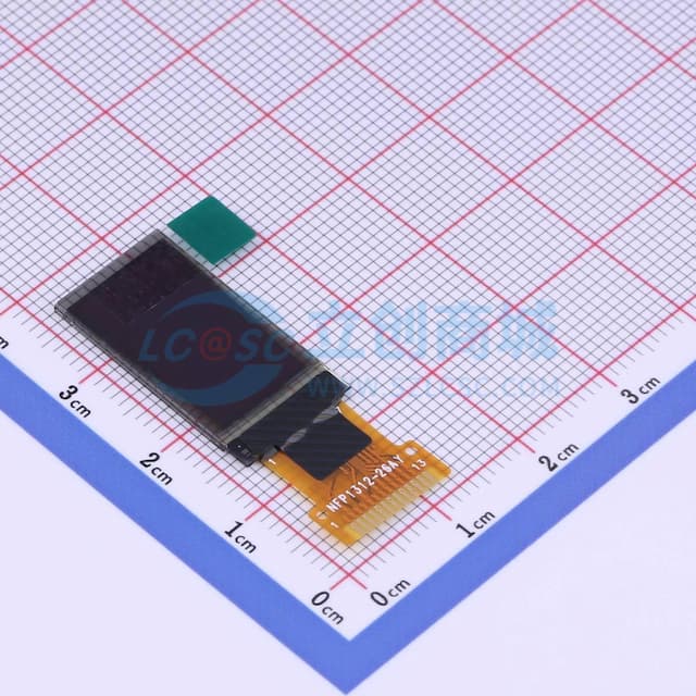 0.77寸 白光 64x128像素分辨率 13PIN实物图