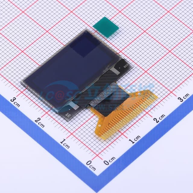0.96寸 白色 128x64像素分辨率 单色 30PIN 停产实物图