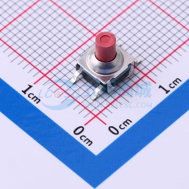 立贴防水轻触开关 红钮蓝垫 180gf实物图