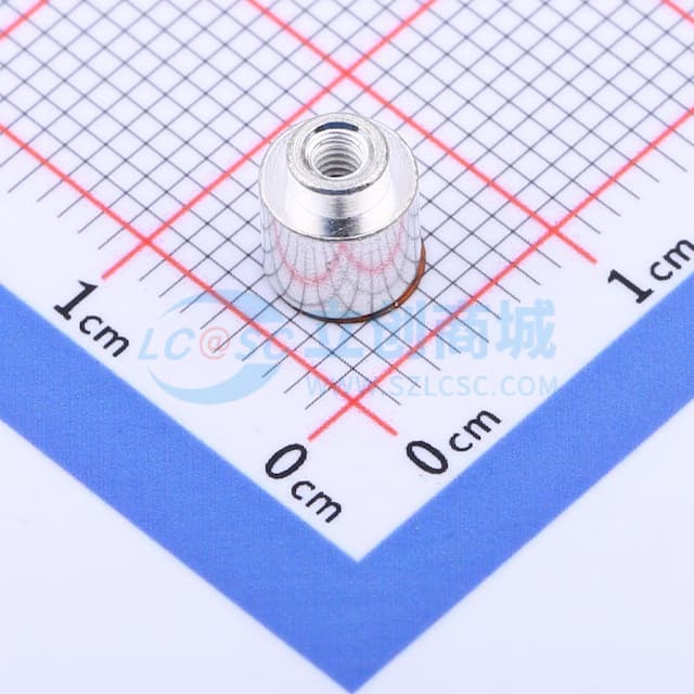 雄和远景，电路板表贴圆螺母柱，M2Xφ5.56X4.6+1.53，铜镀锡，编带装实物图