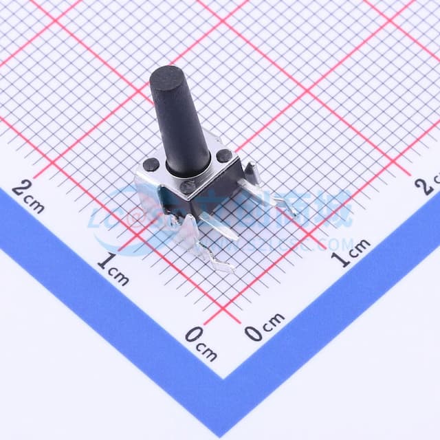 6*6*13.5mm 卧插 轻触开关 【插件】实物图