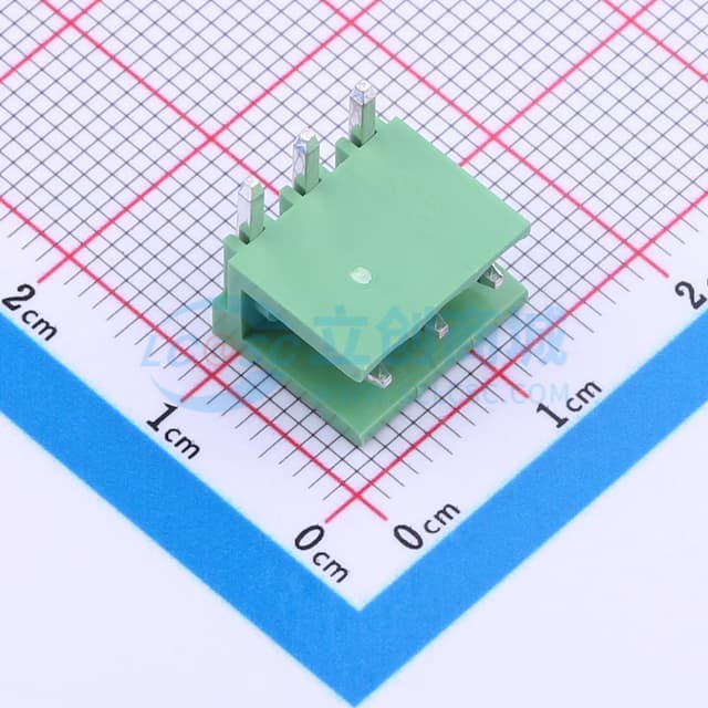 绿色 1x3P 3.96mm 排数:1 每排P数:3【插件】实物图