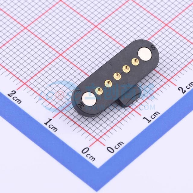 POGO PIN磁吸母座铜柱连接器实物图