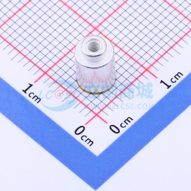 雄和远景，电路板表贴圆螺母柱，M2Xφ5.56X6.6+1.53，铁镀锡，编带装实物图
