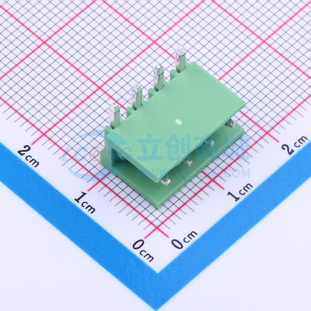 绿色 1x4P 3.96mm 排数:1 每排P数:4【插件】实物图