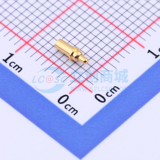 POGO PIN插件型弹簧顶针（最大直径2.0x5.3高，尾部φ1.5x2.8；电流1A；弹力15g）实物图