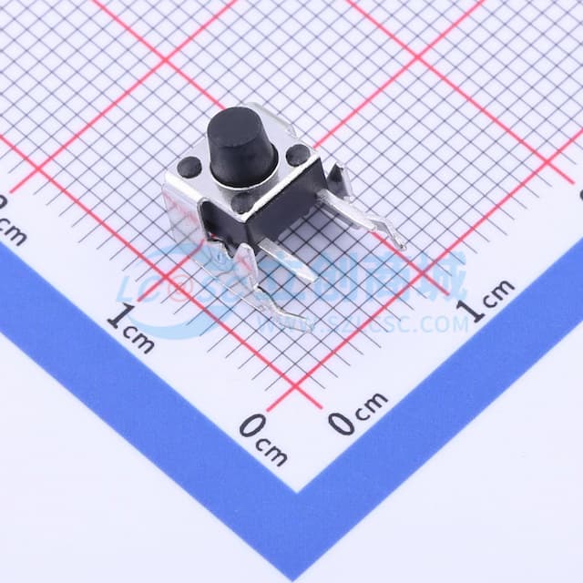 6*6*6.5mm 卧插 轻触开关 【插件】实物图