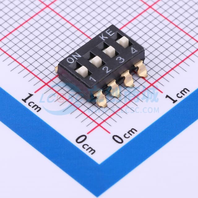 2.54mm 4位贴片高柄拨码开关实物图