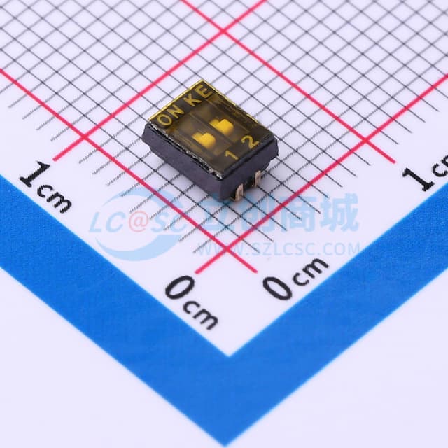 1.27mm 2位贴片拨码开关(J脚)实物图