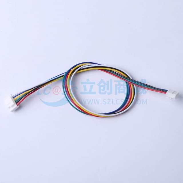 2.0mm (YH 2.0)公HSG,6P端子线，长度300，双头反向实物图