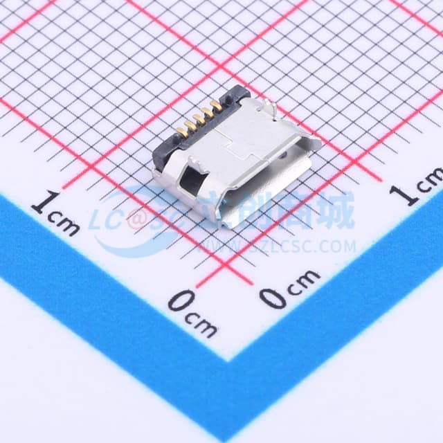 Micro-B 母 卧贴实物图