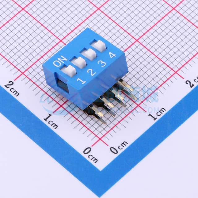 间距2.54mm 4位拨码开关实物图