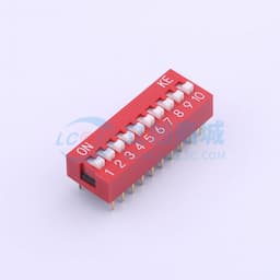 2.54mm 宽体红色10位插件拨码开关缩略图