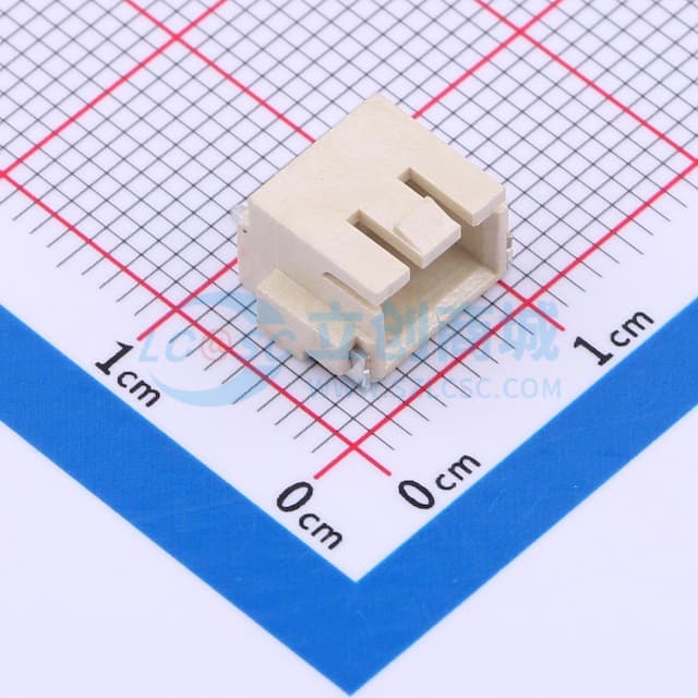 1x2P 间距:2.5mm 卧贴实物图