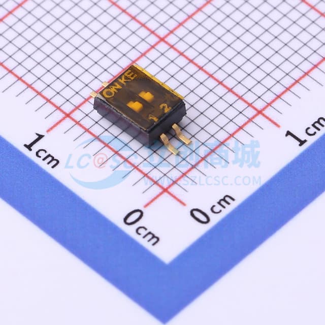 2位 1.27mm间距贴片型 KE拨码开关 编码开关实物图