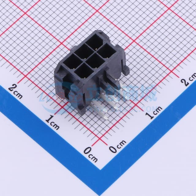 2x3P 间距:3mm 弯插 系列:Micro-Fit(MX 3.0)实物图
