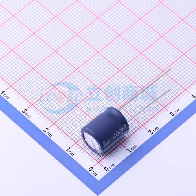 4.7uF ±20% 400V CLEAR 紫色PET实物图